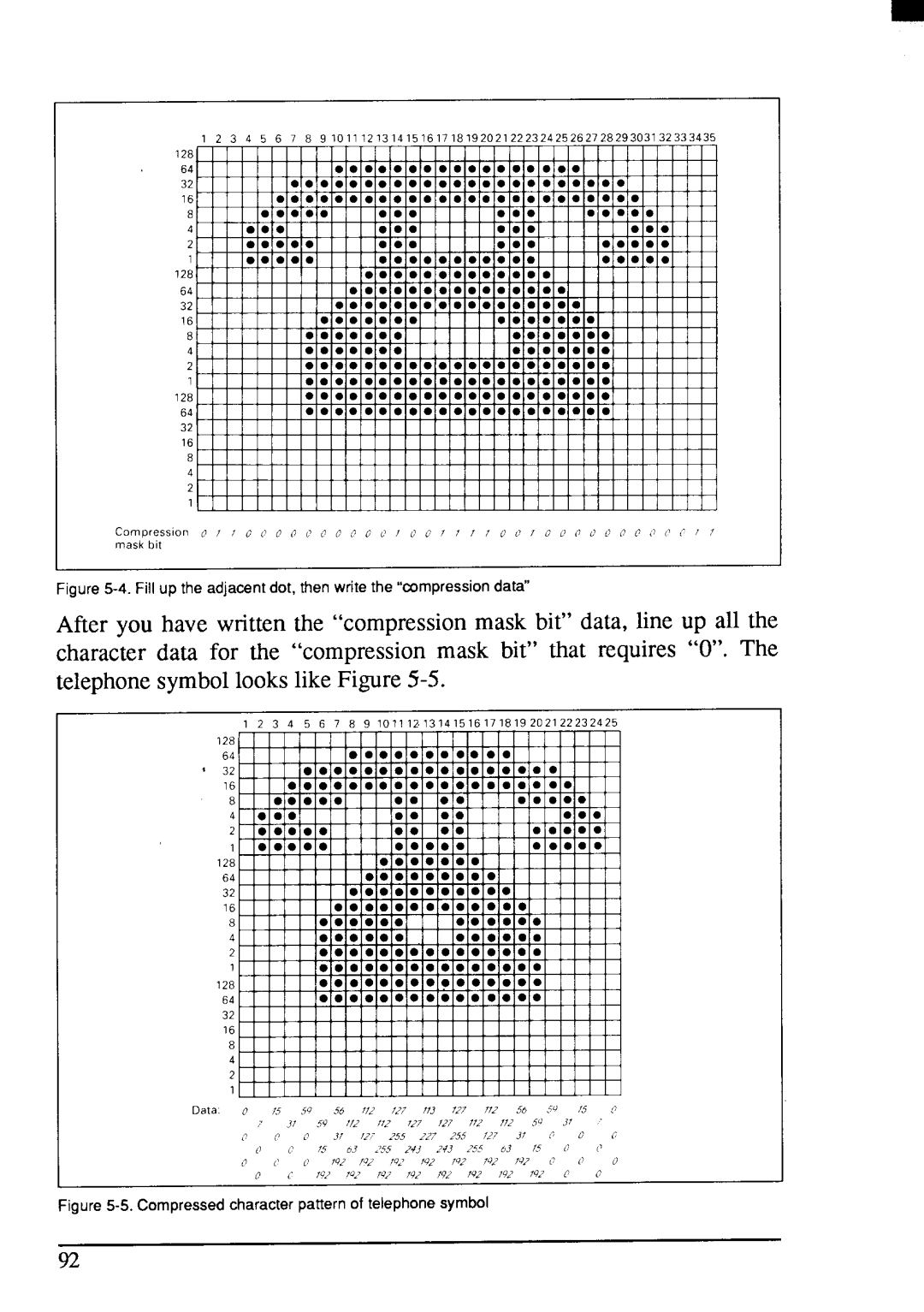 Star Micronics LC24-200 user manual 4Fill.up the adjacent dot, then write the compressiondata 