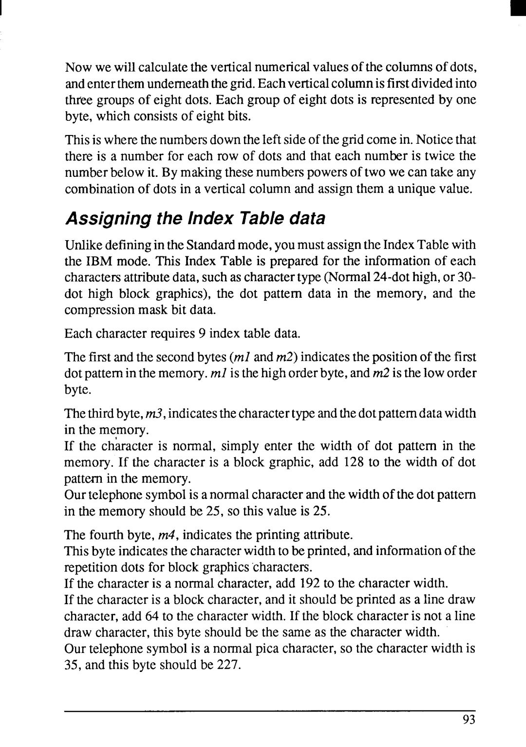 Star Micronics LC24-200 user manual Assigning the Index Table data 