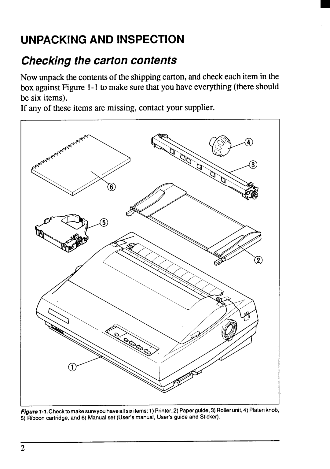 Star Micronics LC24-200 user manual Checking the carton contents 