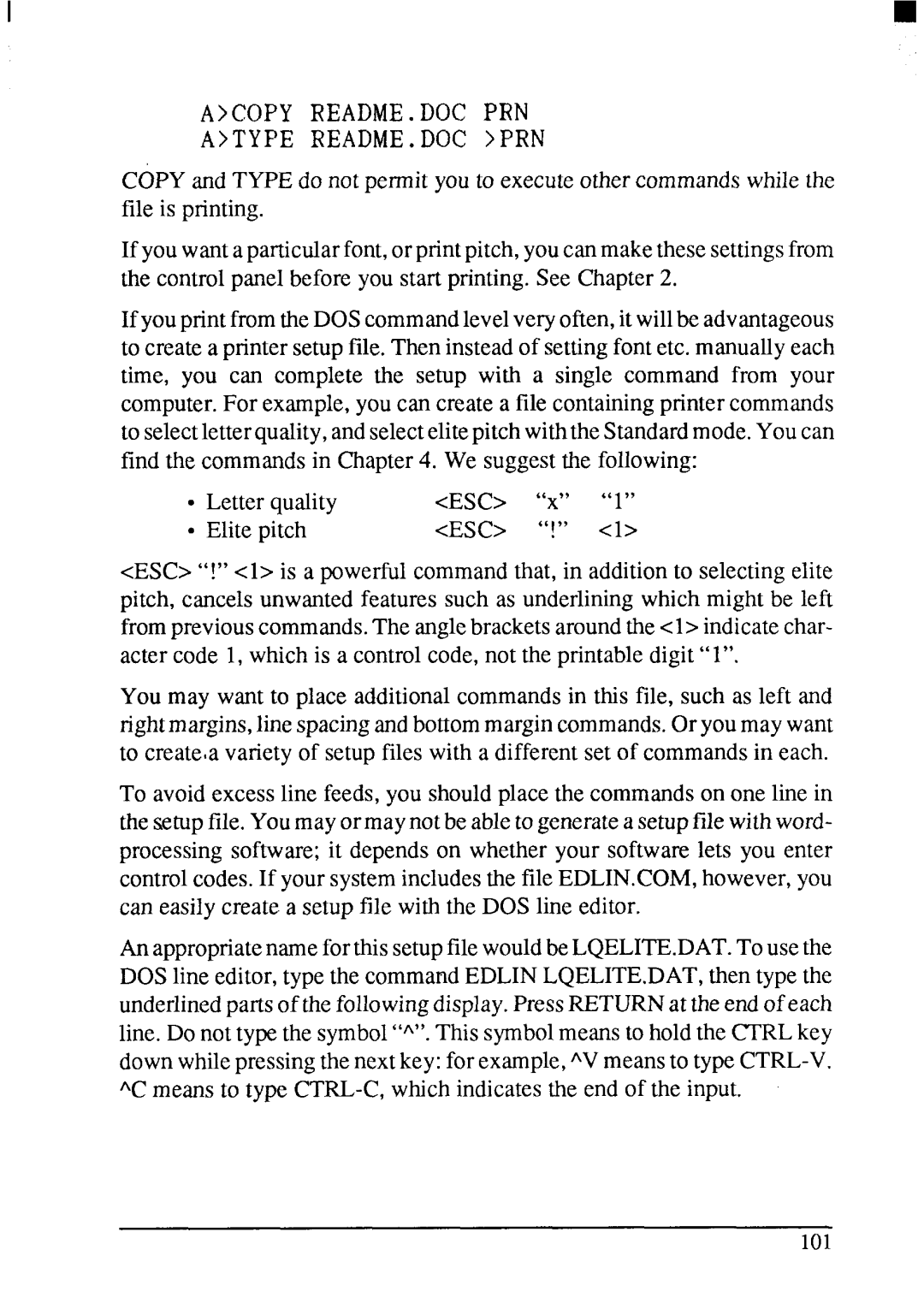 Star Micronics LC24-200 user manual Acopy README.DOC PRN ATYF’E README.DOC PRN, Esc 