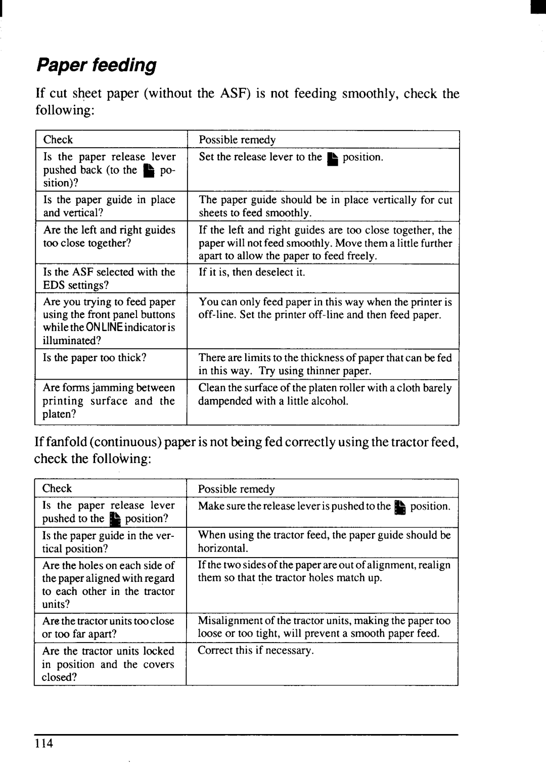 Star Micronics LC24-200 user manual Paper feeding 