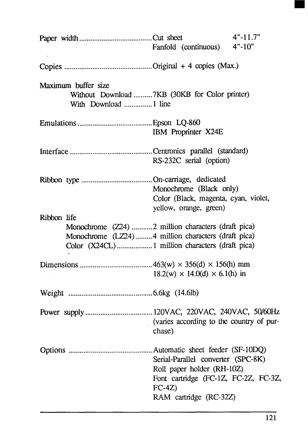 Star Micronics LC24-200 user manual Cutsheet 11.7 Fanfold continuous 