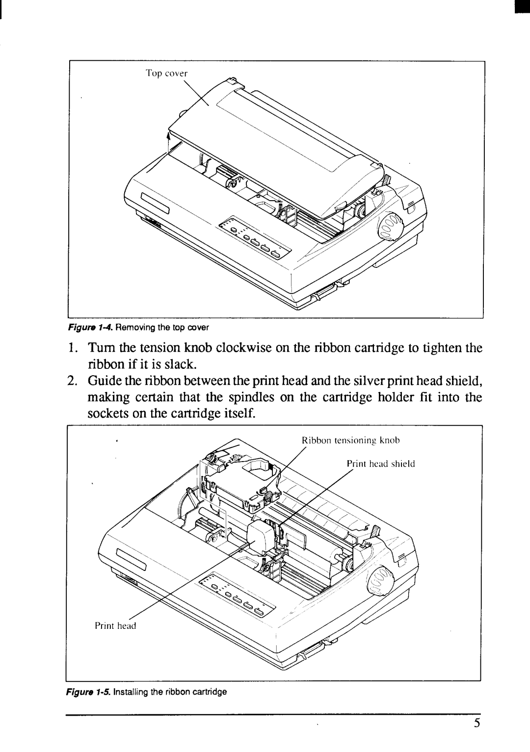 Star Micronics LC24-200 user manual Installing the ribbon cartridge 