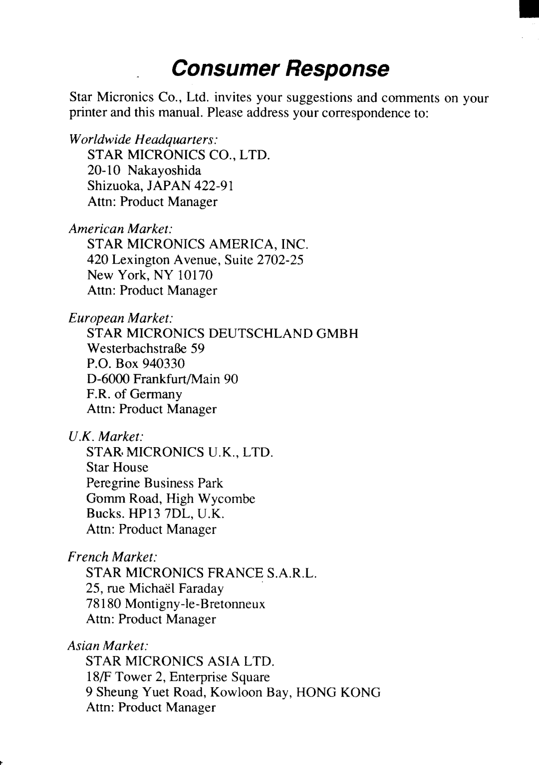 Star Micronics LC24-200 user manual 