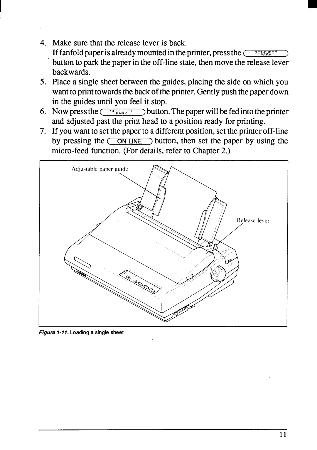 Star Micronics LC24-200 user manual Loading a single sheet 