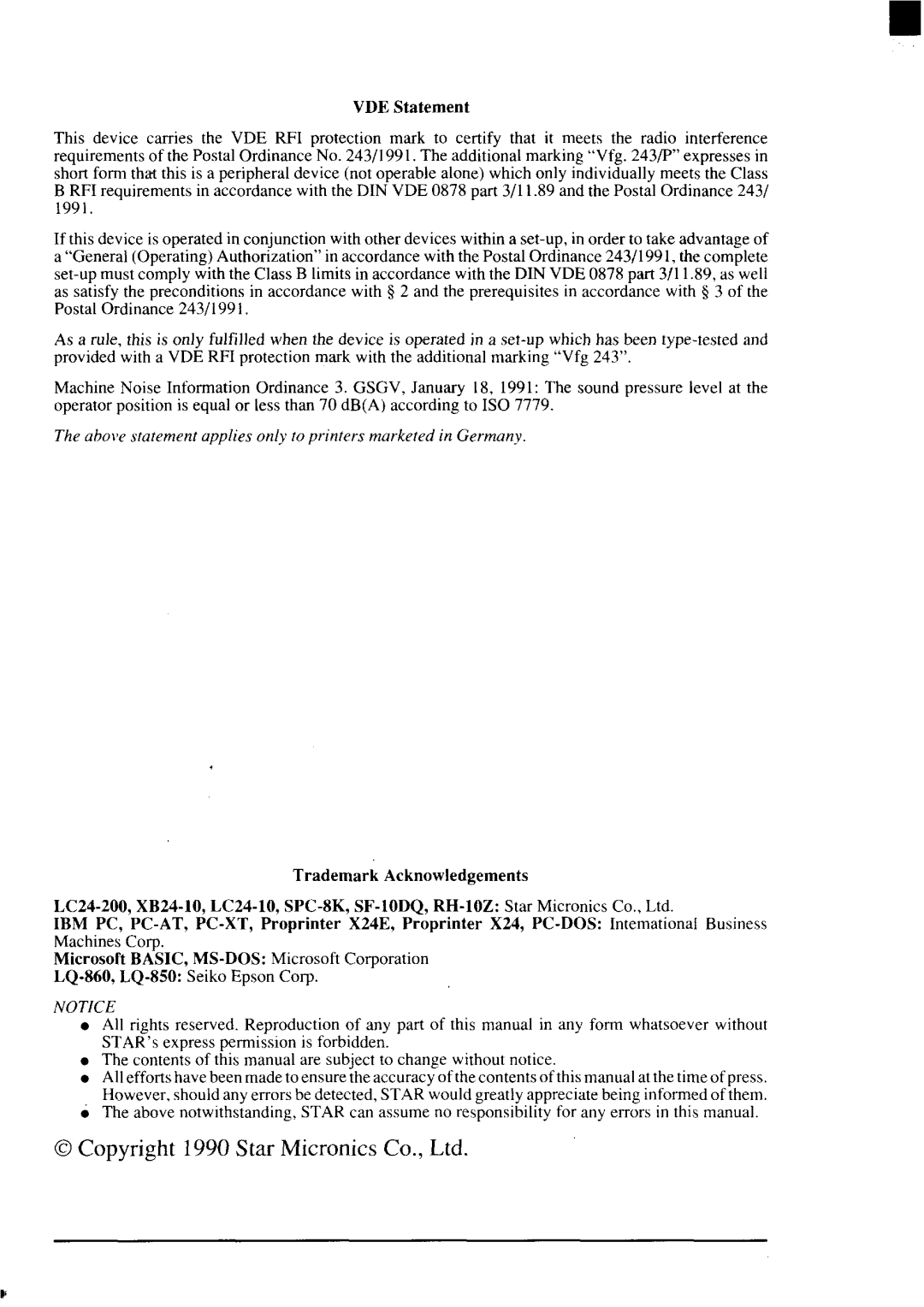 Star Micronics LC24-200 user manual O M C9 t O t 