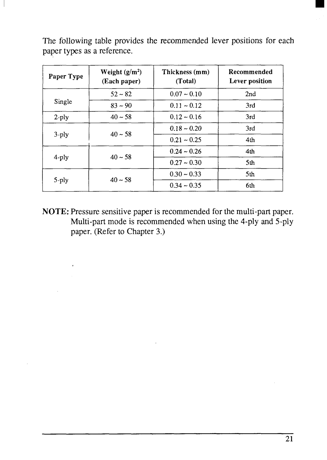 Star Micronics LC24-200 user manual Paper Type 