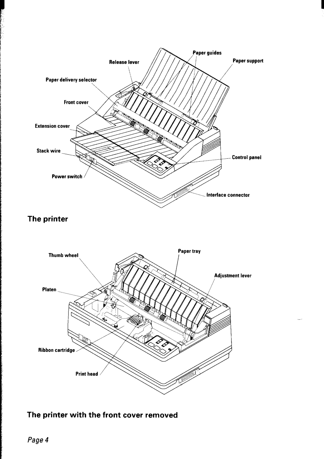 Star Micronics LC24-30 user manual The printer with the front cover removed, Page, Interlace connector, level 