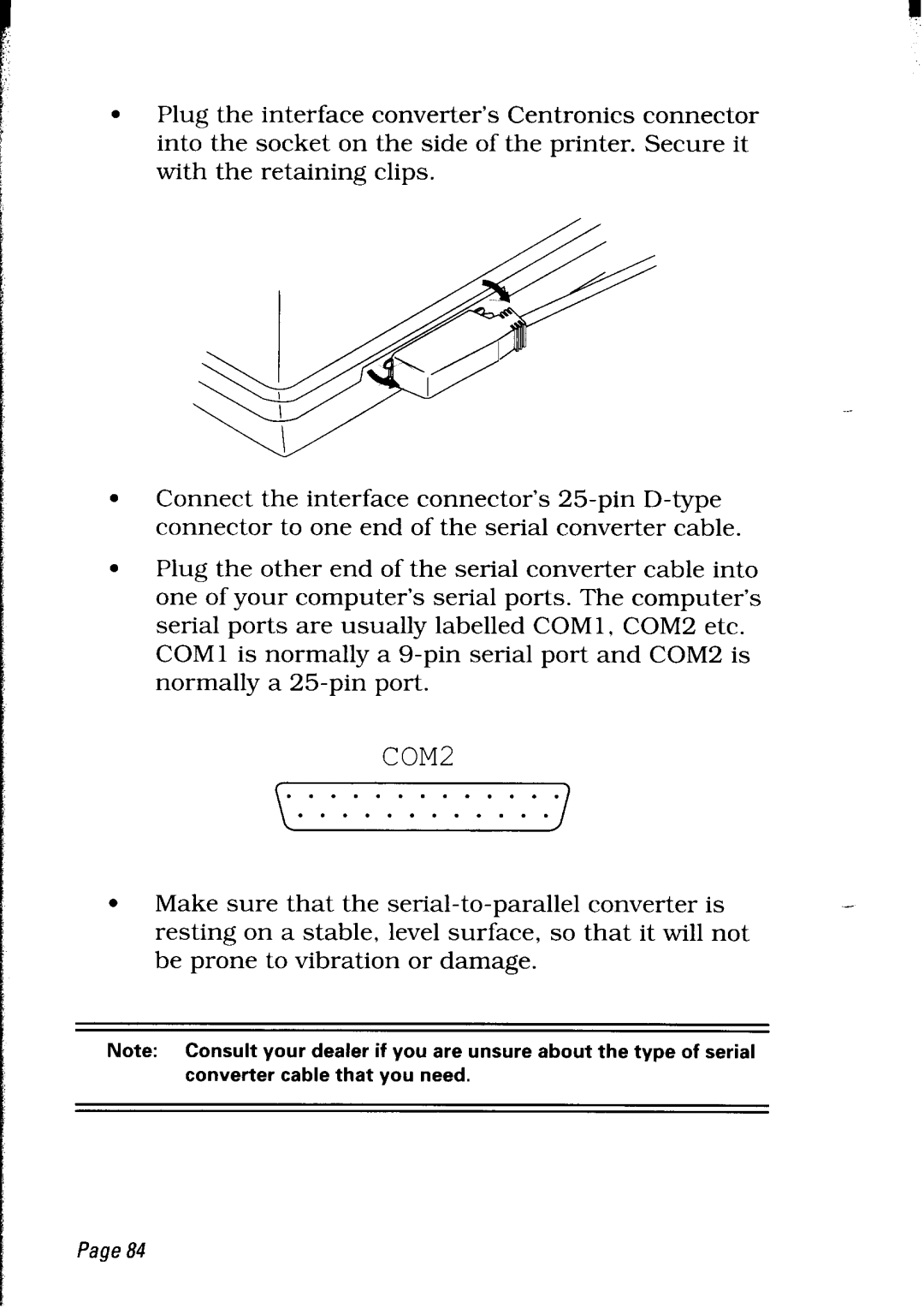 Star Micronics LC24-30 user manual COM2 