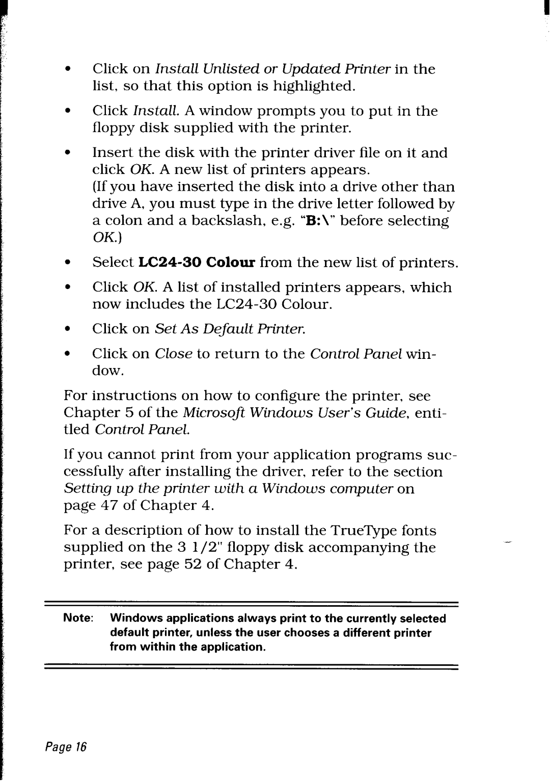 Star Micronics LC24-30 user manual Click on Set As Default Printer 