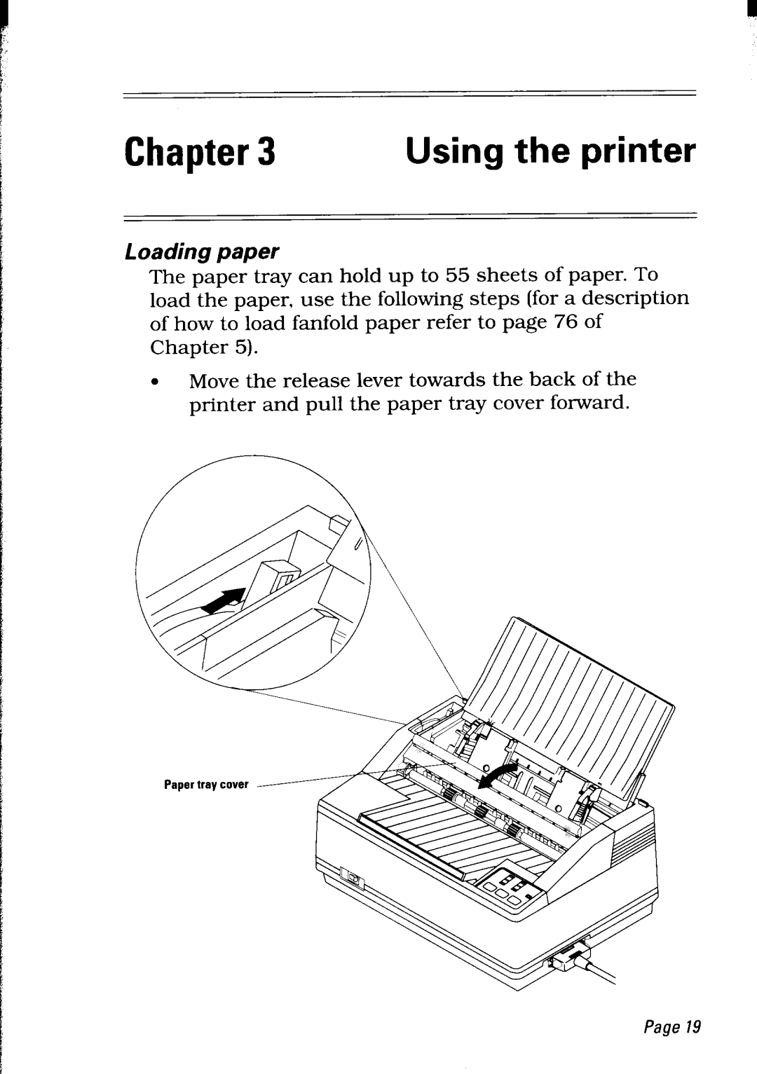 Star Micronics LC24-30 user manual Using the printer, Loading paper 