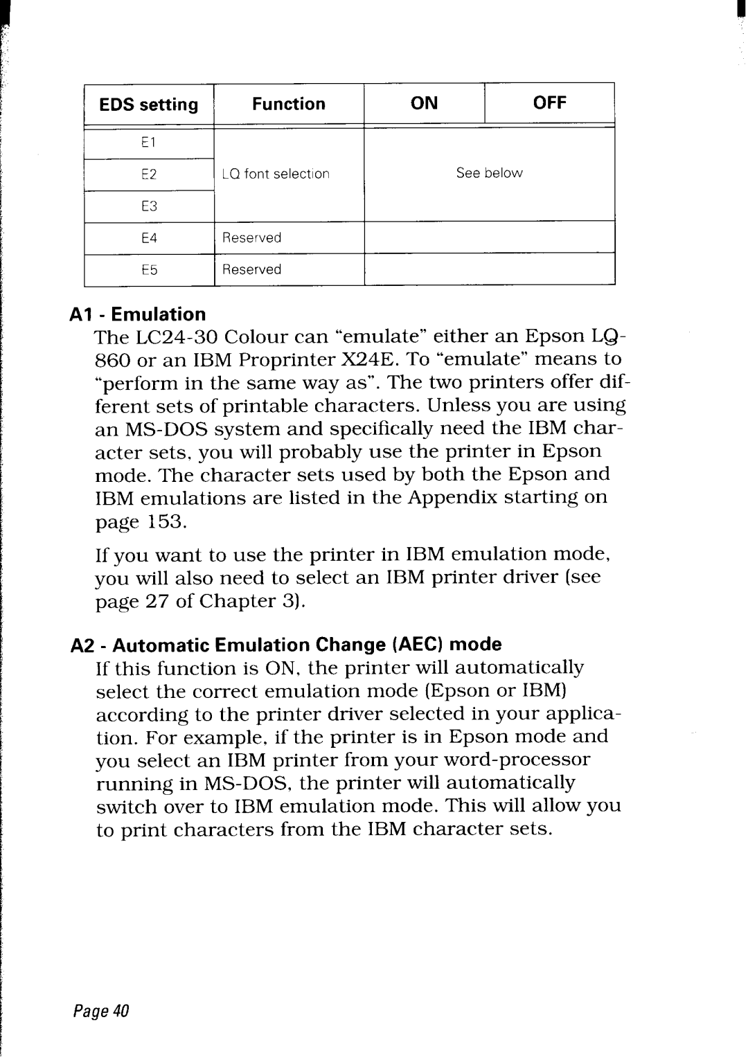 Star Micronics LC24-30 user manual Off 