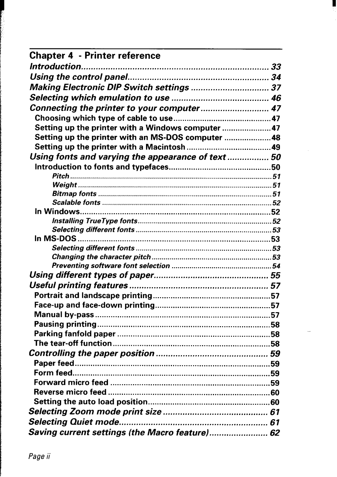 Star Micronics LC24-30 Using fonts Varying Appearance of text, Using different types of paper Useful printing features 