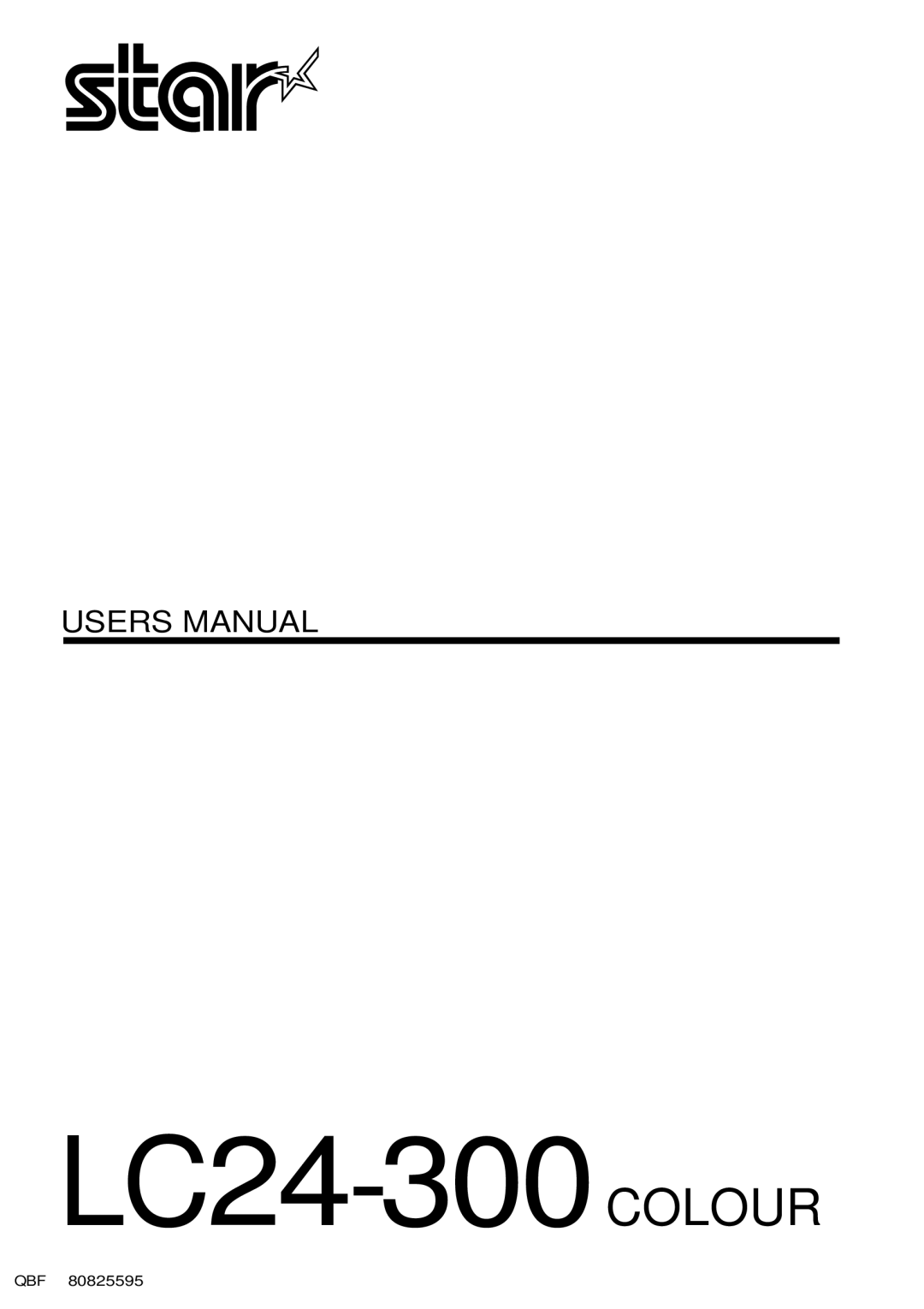 Star Micronics user manual LC24-300COLOUR 