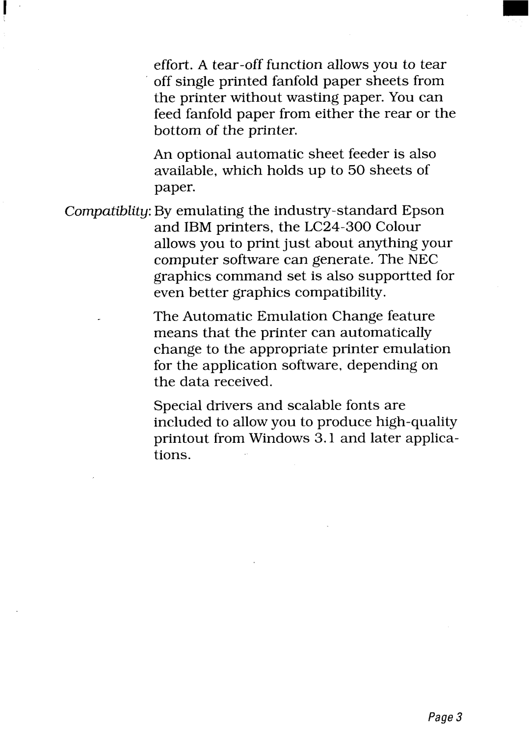 Star Micronics LC24-300 user manual Page3 