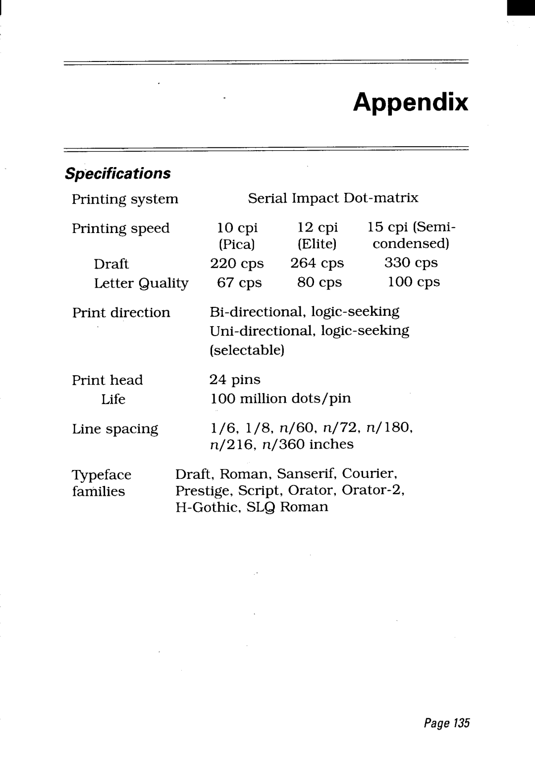 Star Micronics LC24-300 user manual Appendix 