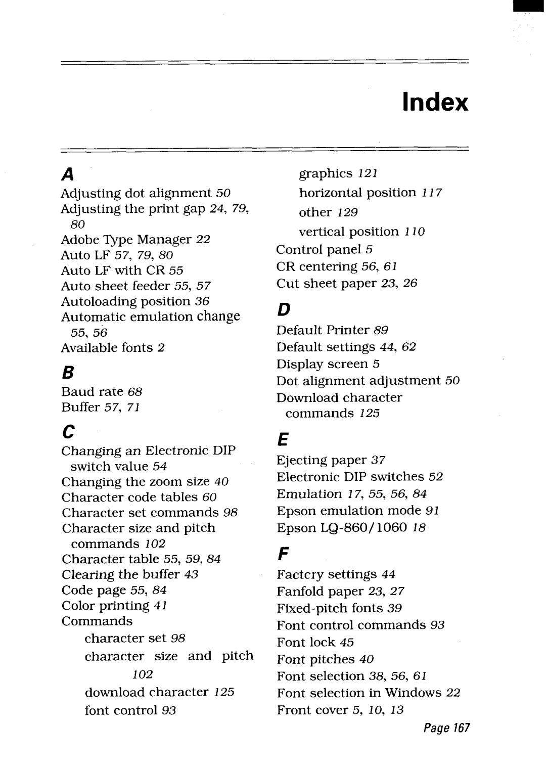 Star Micronics LC24-300 user manual Index 