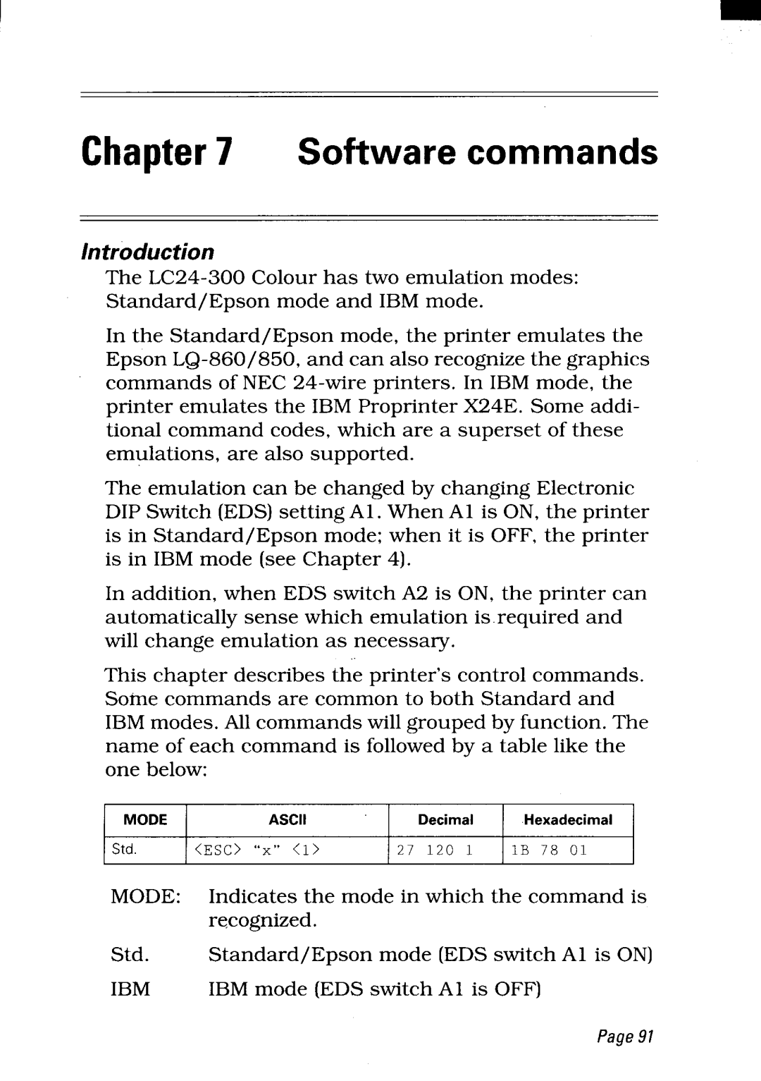 Star Micronics LC24-300 user manual Softwarecommands, Introduction 