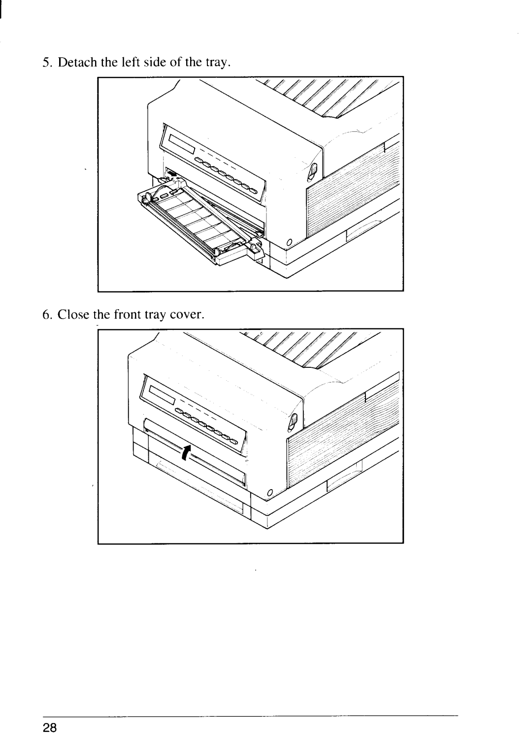Star Micronics LS-5 EX, LS-5 TT operation manual Detach the left side of the tray 6. Close the front tray cover 
