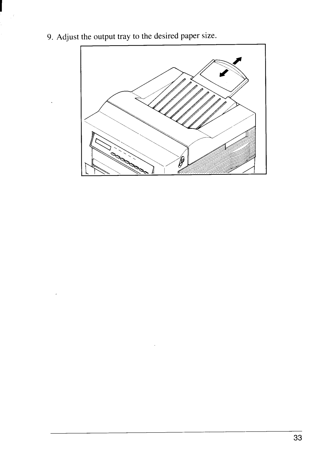 Star Micronics LS-5 TT, LS-5 EX operation manual Adjust the output tray to the desired paper size 
