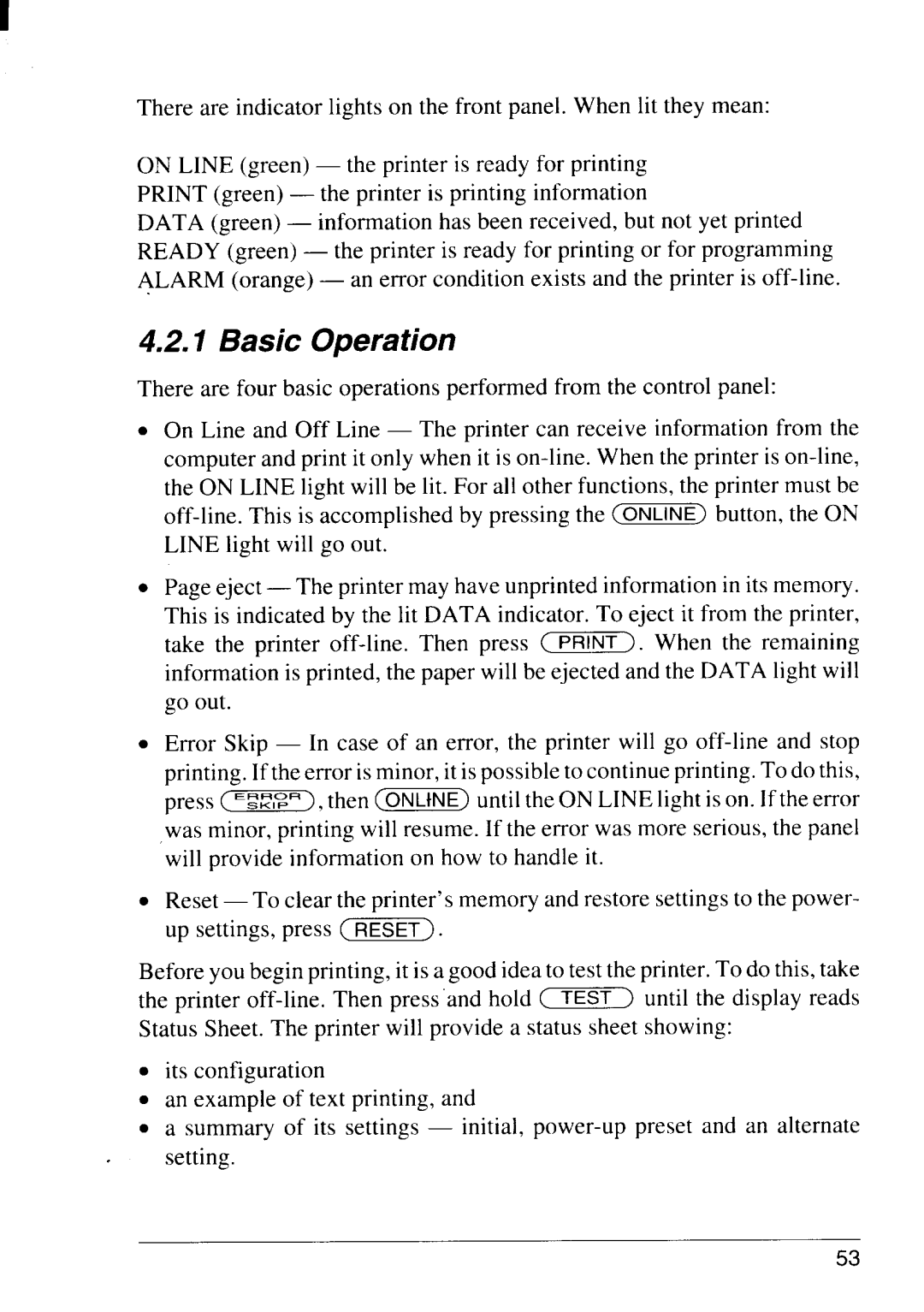 Star Micronics LS-5 TT, LS-5 EX operation manual Basic Operation 