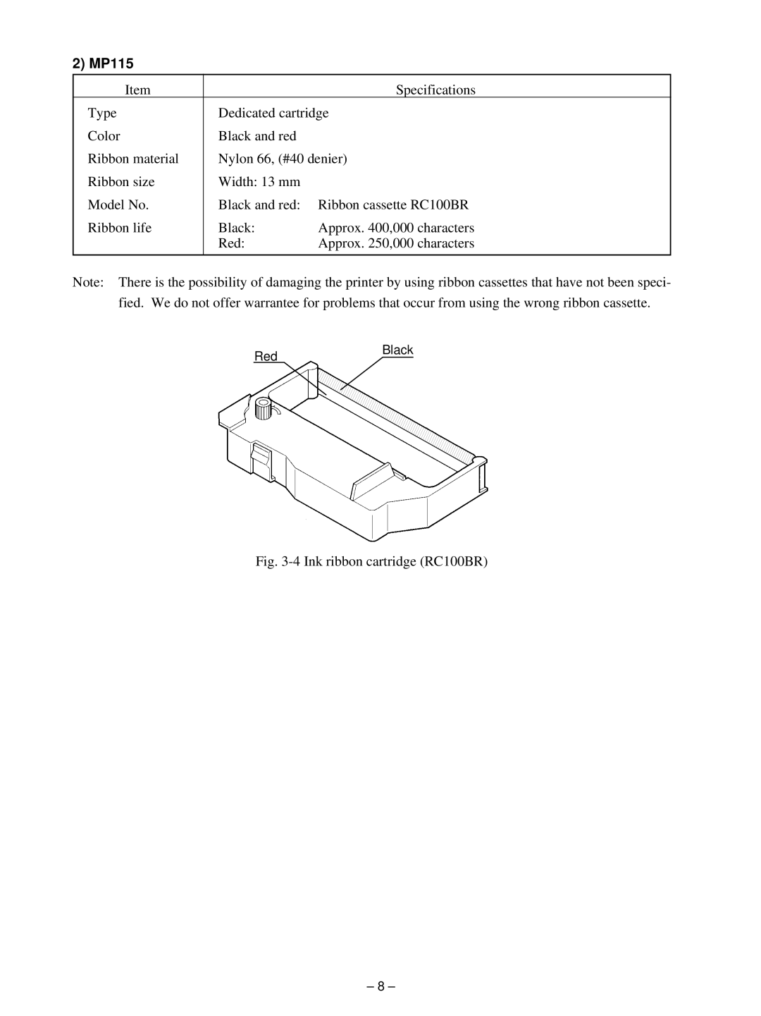 Star Micronics MP111MP-24G-A, MP115MP-24G-A operation manual 