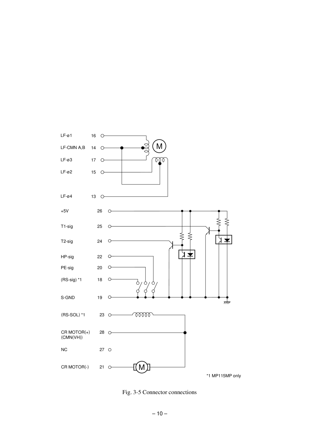 Star Micronics MP111MP-24G-A, MP115MP-24G-A operation manual Connector connections 