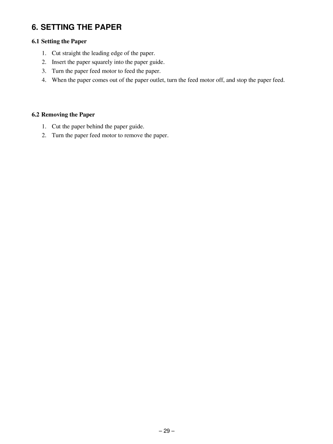 Star Micronics MP115MP-24G-A, MP111MP-24G-A operation manual Setting the Paper, Removing the Paper 