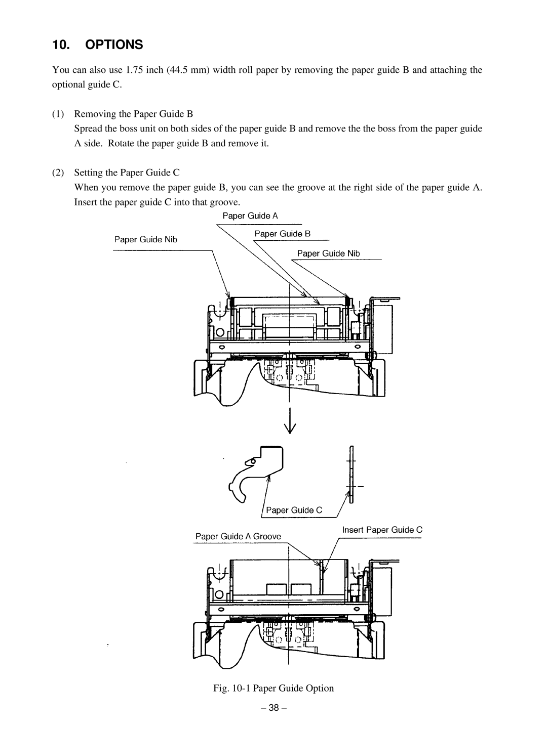 Star Micronics MP111MP-24G-A, MP115MP-24G-A operation manual Options, Paper Guide Option 