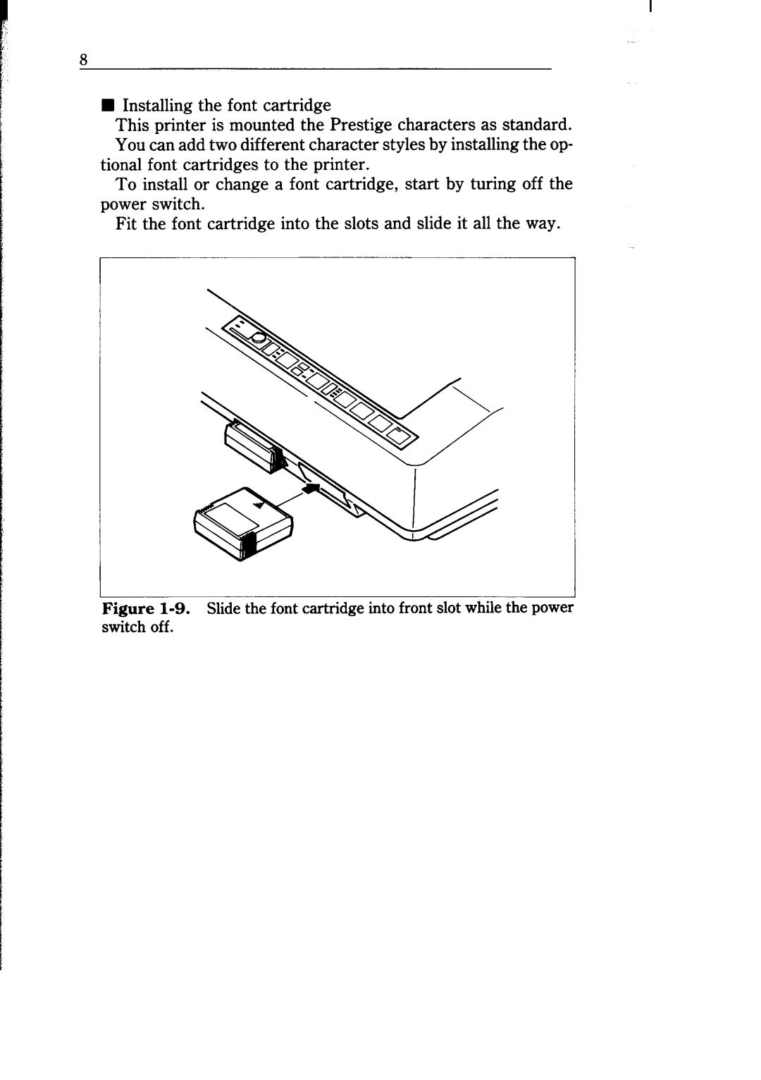 Star Micronics NB-15 user manual n Installing the font cartridge 