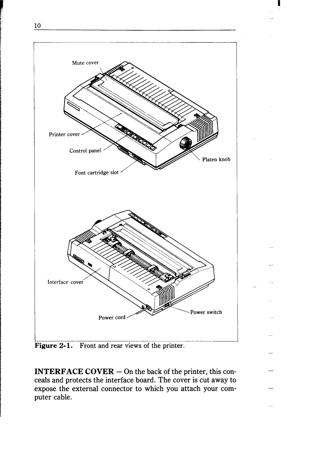 Star Micronics NB-15 user manual 1. Front and rear views of the printer 