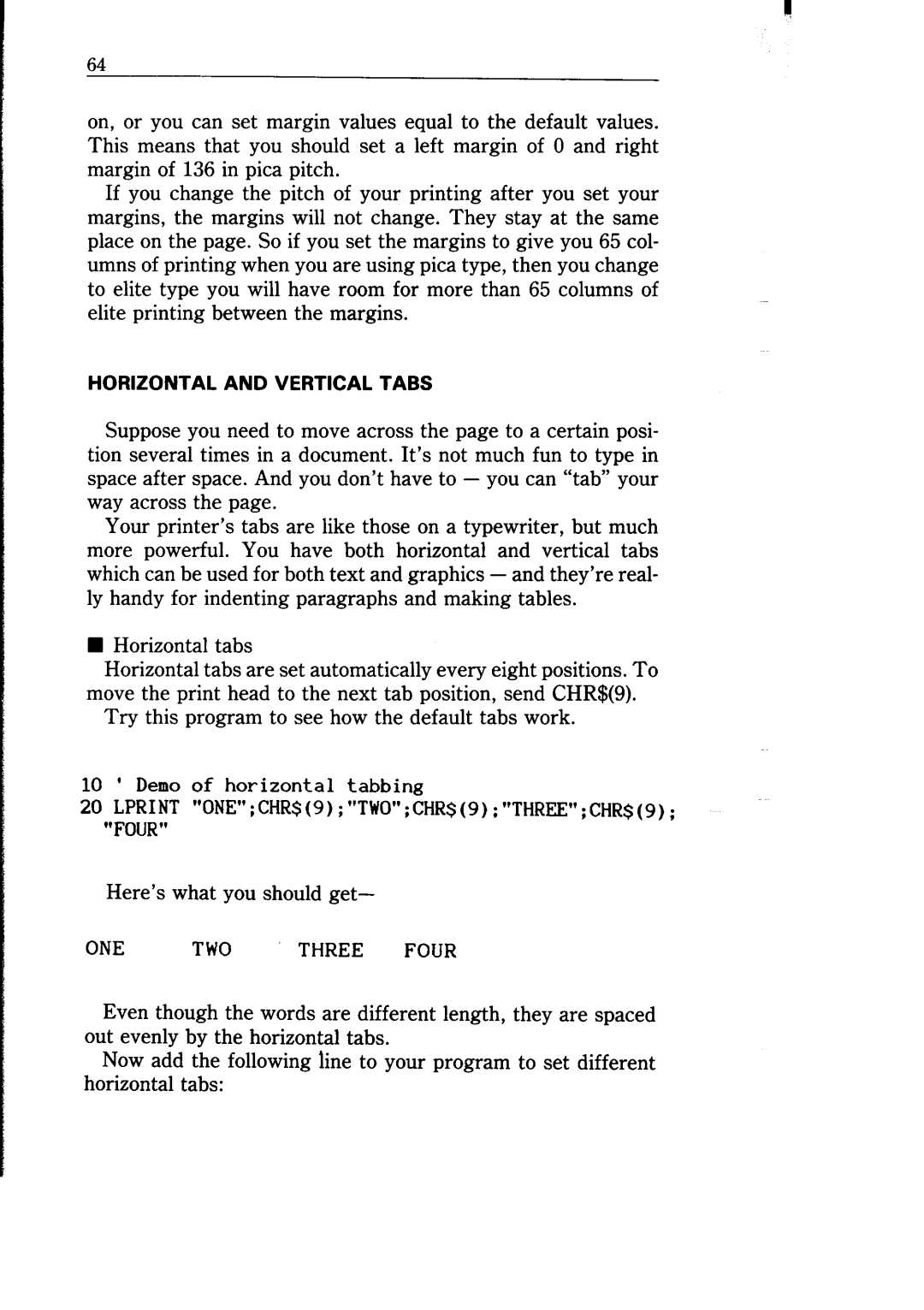 Star Micronics NB-15 user manual Horizontal And Vertical Tabs 