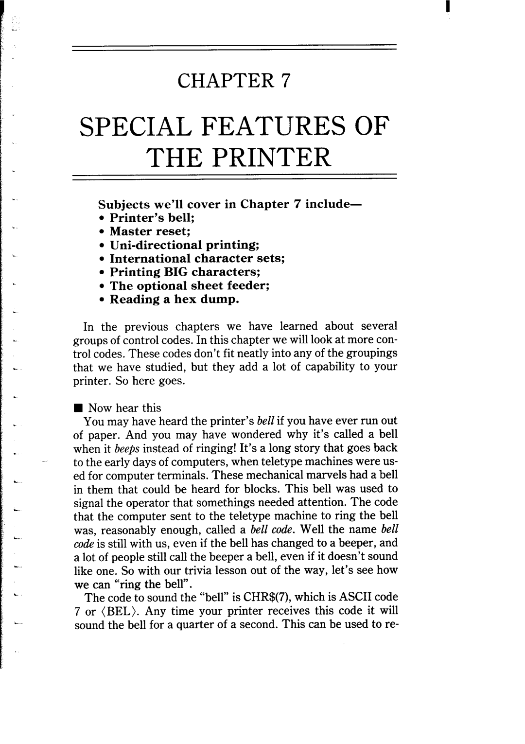 Star Micronics NB-15 user manual Special Features Of The Printer, Chapter, Subjects we’ll cover in include 