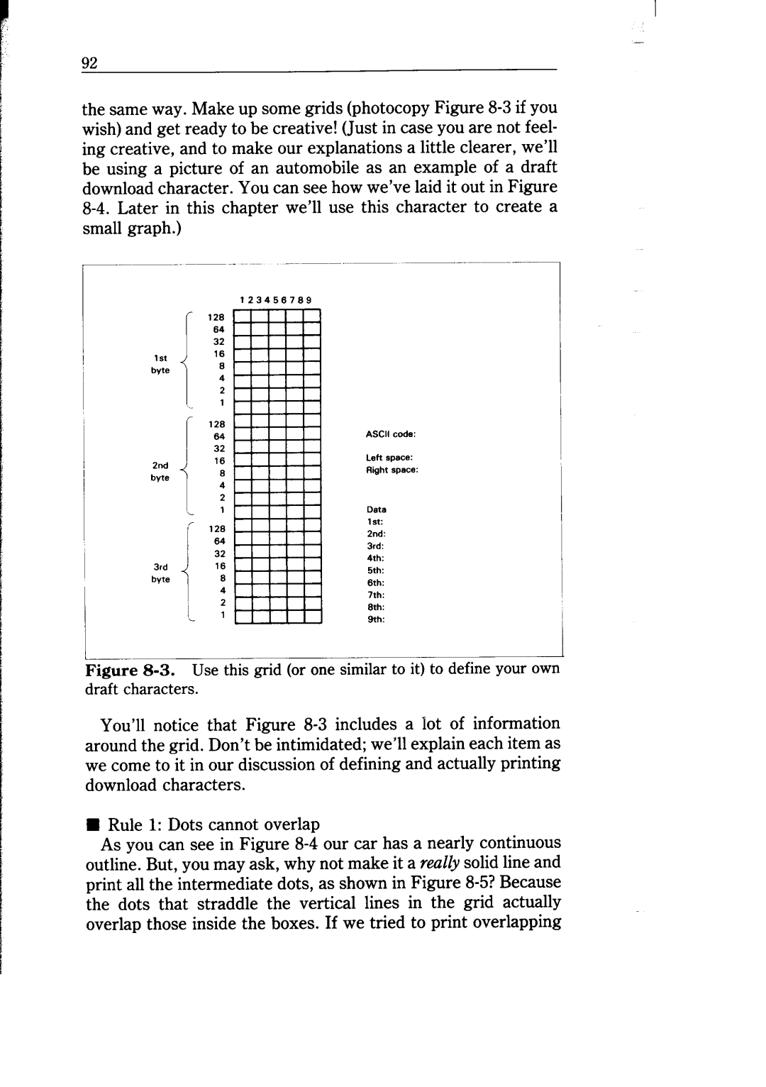 Star Micronics NB-15 user manual Usethisgridoronesimilartoittodefineyourown draftcharacters 