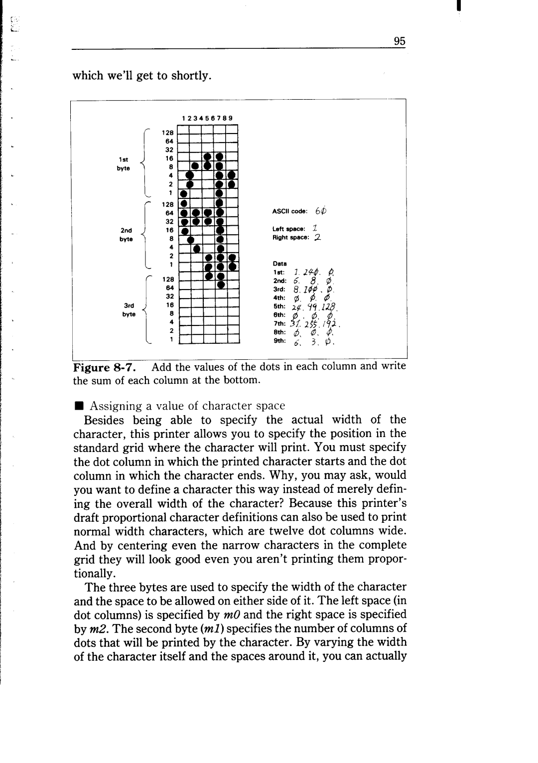 Star Micronics NB-15 user manual Assigningavalueofcharacterspace 