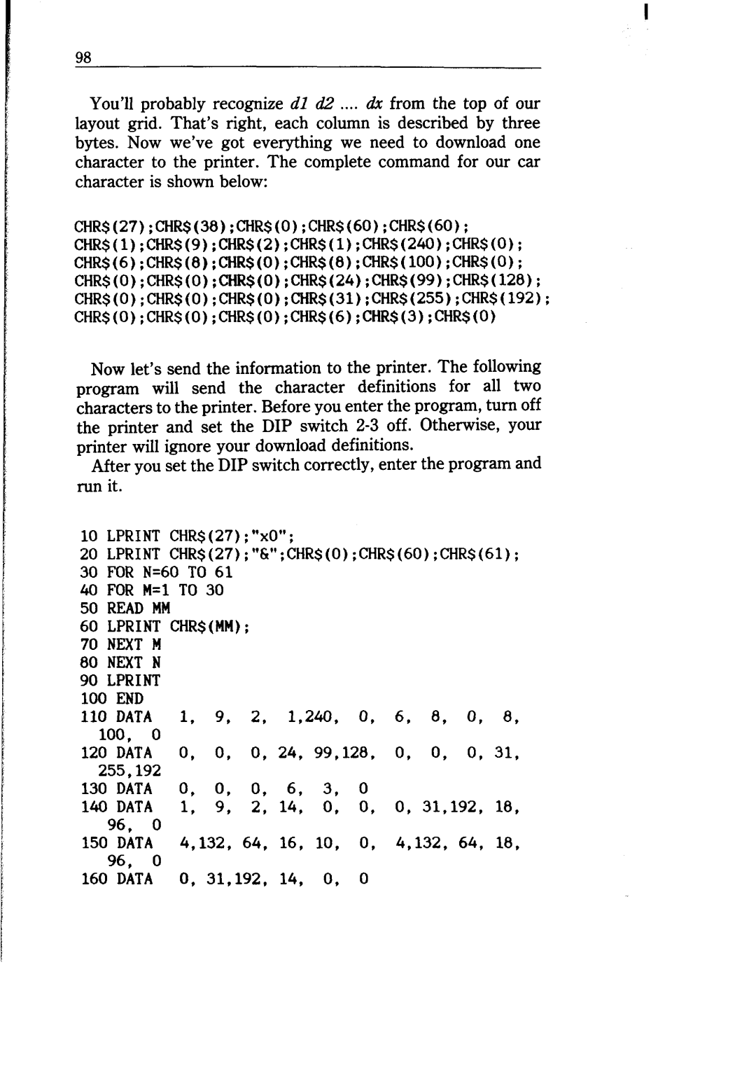 Star Micronics NB-15 user manual Read MM LPRINTCHR$MM Next M Next N Lprint 