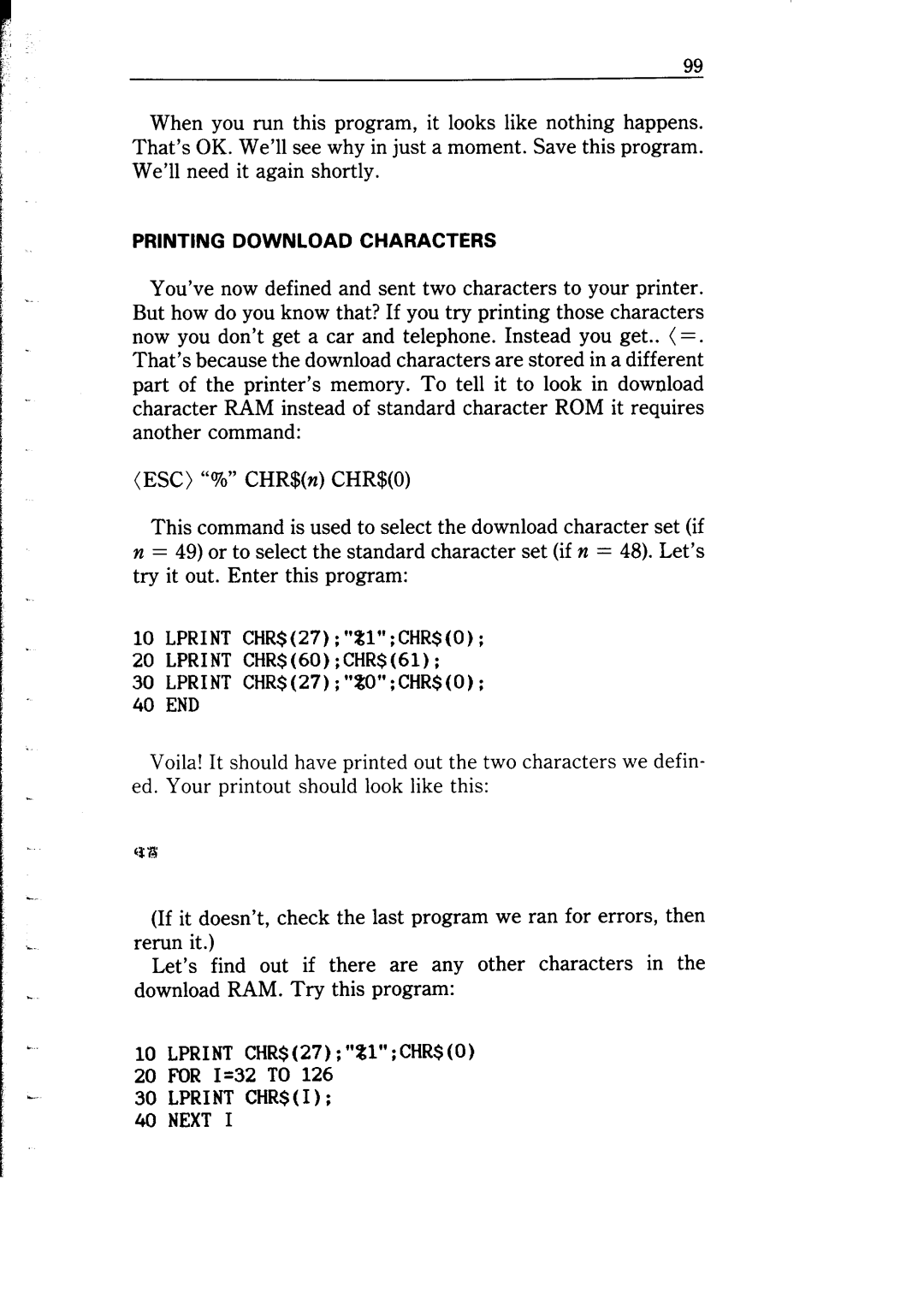 Star Micronics NB-15 user manual LPRINTCHR$I Next 