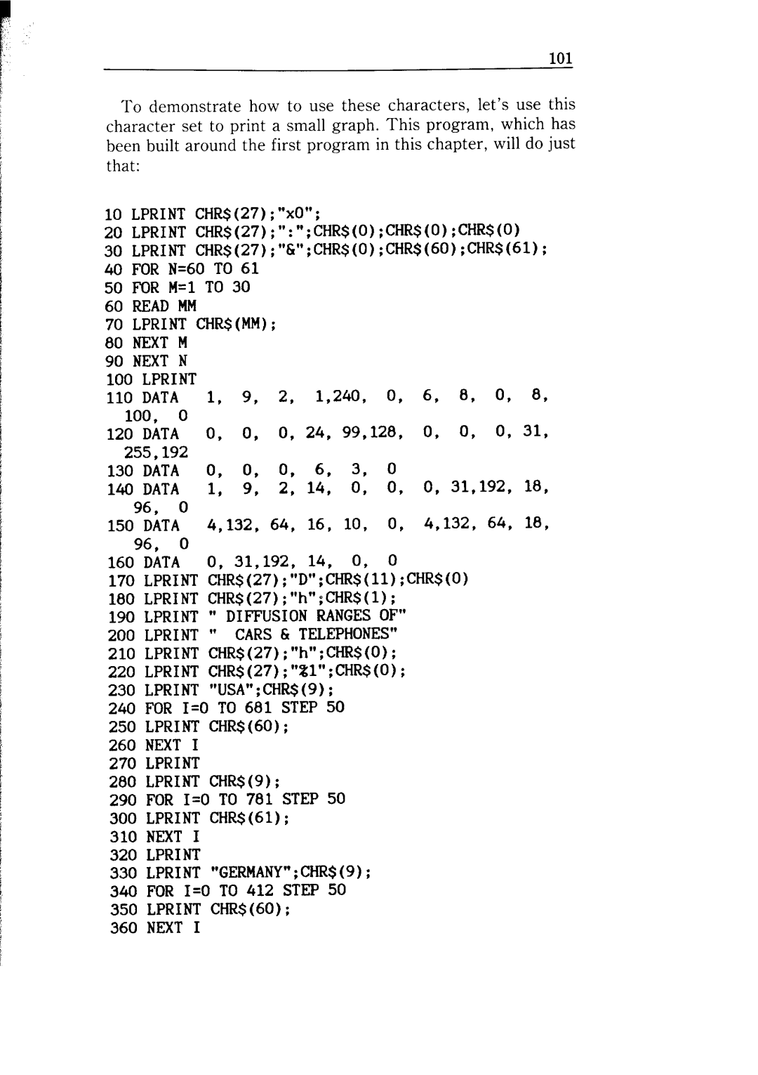 Star Micronics NB-15 user manual Lprint LPRINTGERMANYCHR$9 