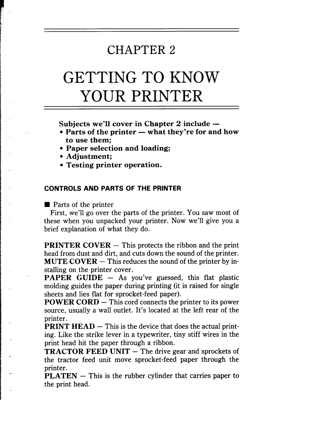 Star Micronics NB-15 user manual Getting to Know Your Printer 