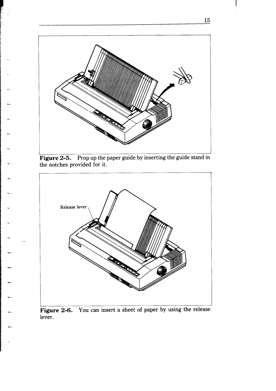 Star Micronics NB-15 user manual You can insert a sheet of paper by using the release lever 