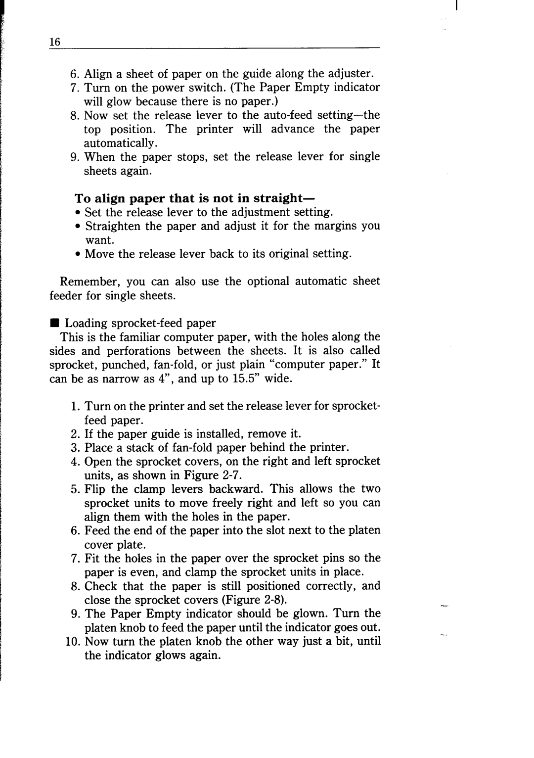 Star Micronics NB-15 user manual To align paper that is not in straight 