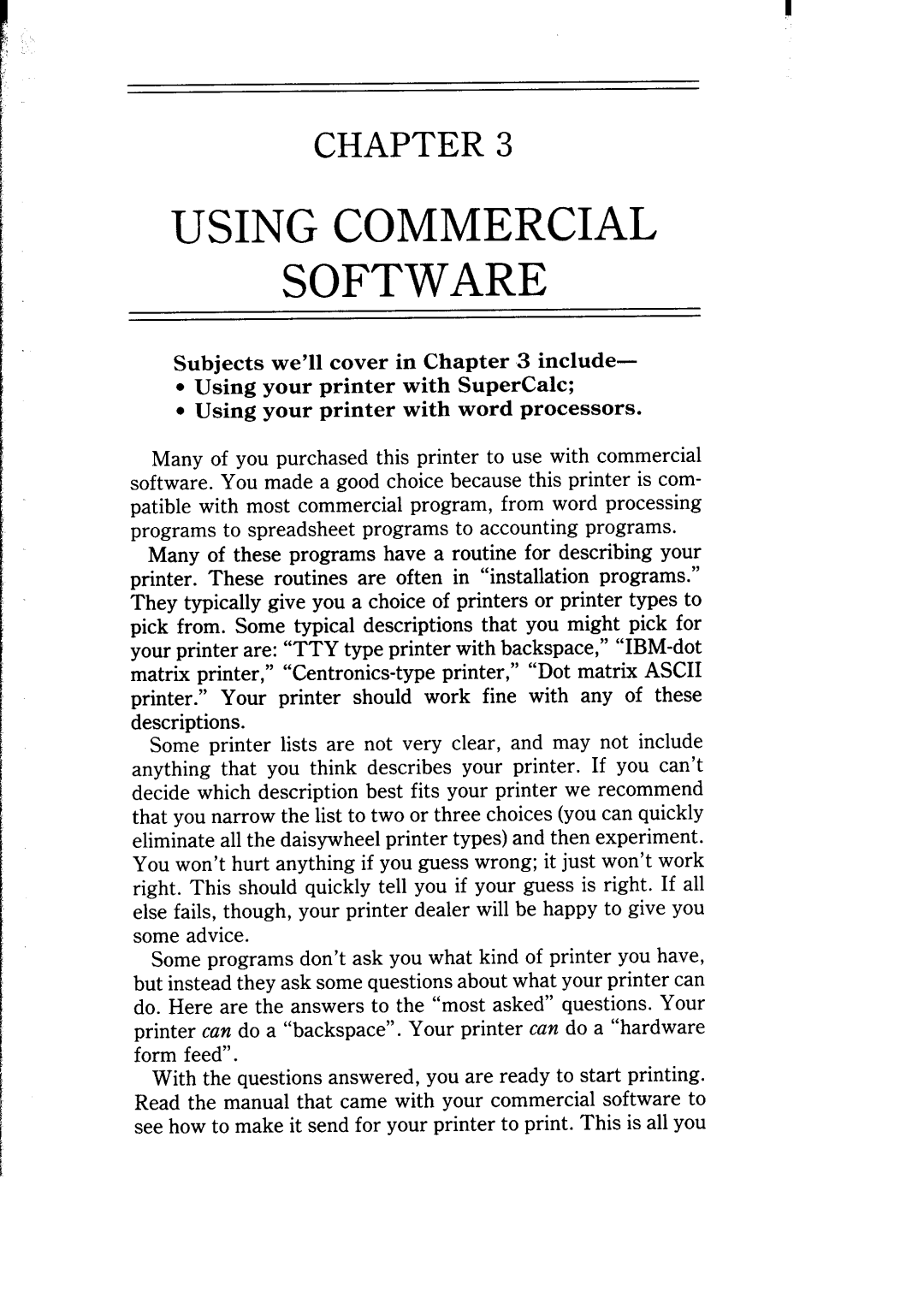 Star Micronics NB-15 user manual Using Commercial Software 