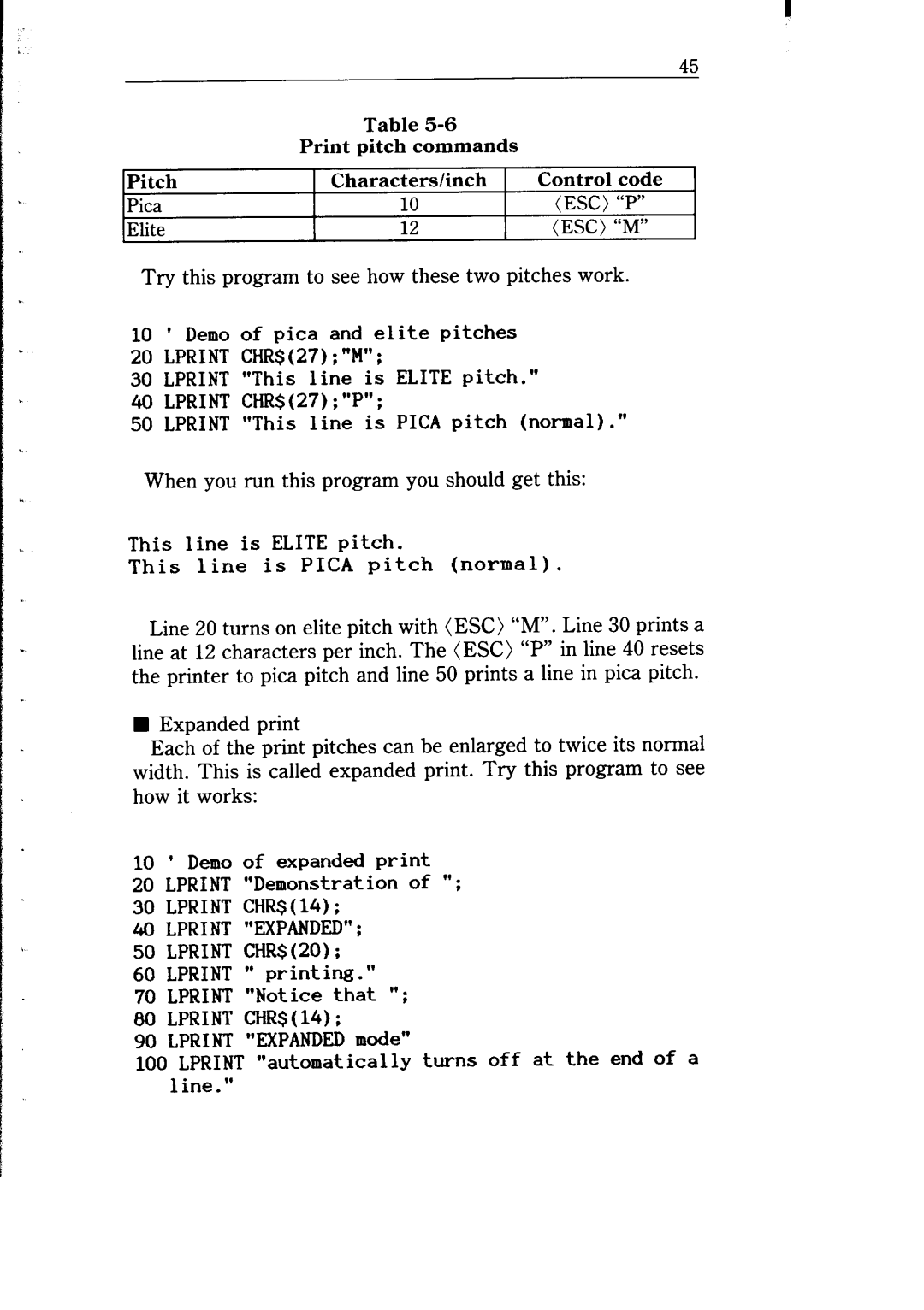 Star Micronics NB-15 user manual When you run this program you should get this 