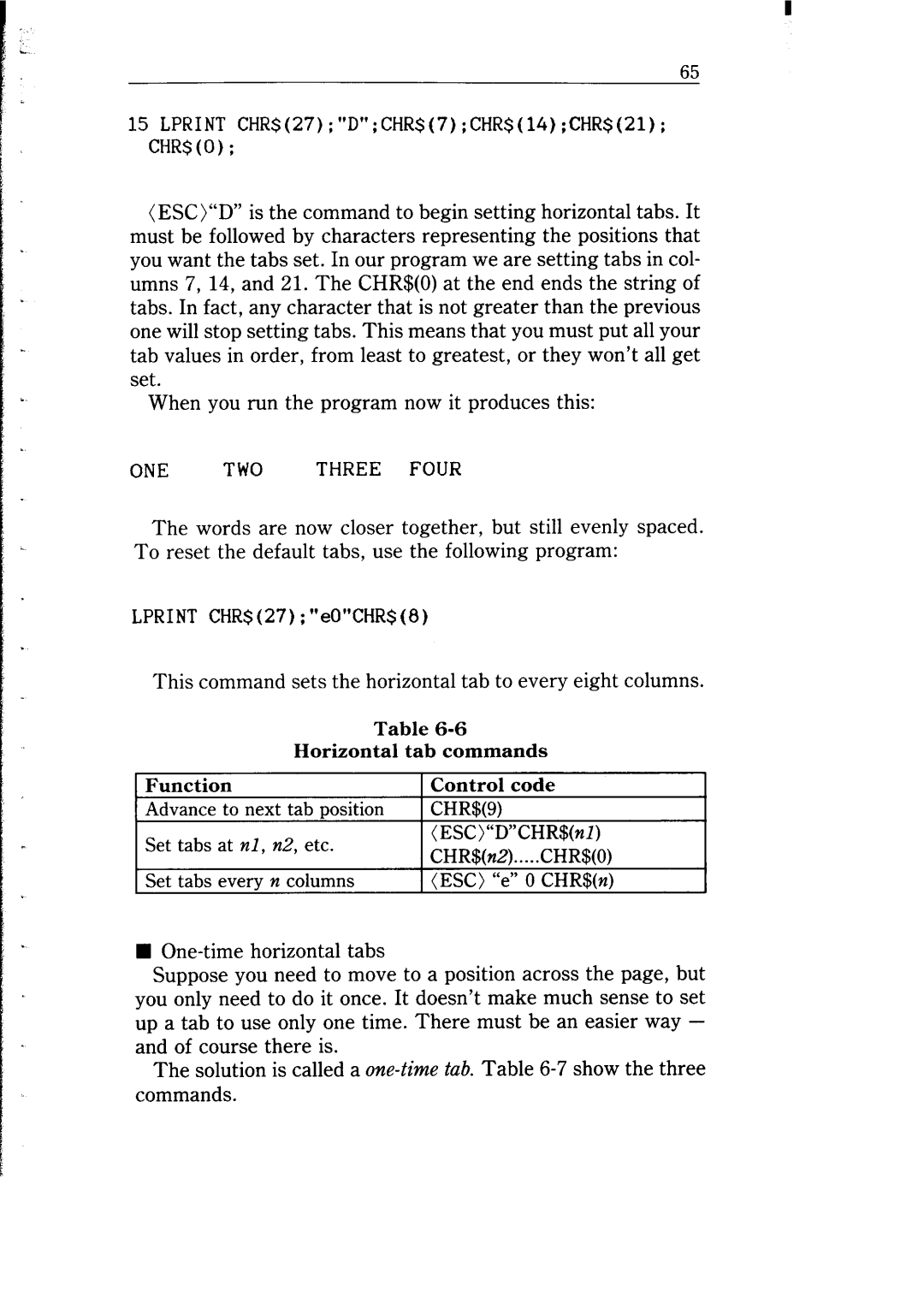 Star Micronics NB-15 user manual This command sets the horizontal tab to every eight columns 