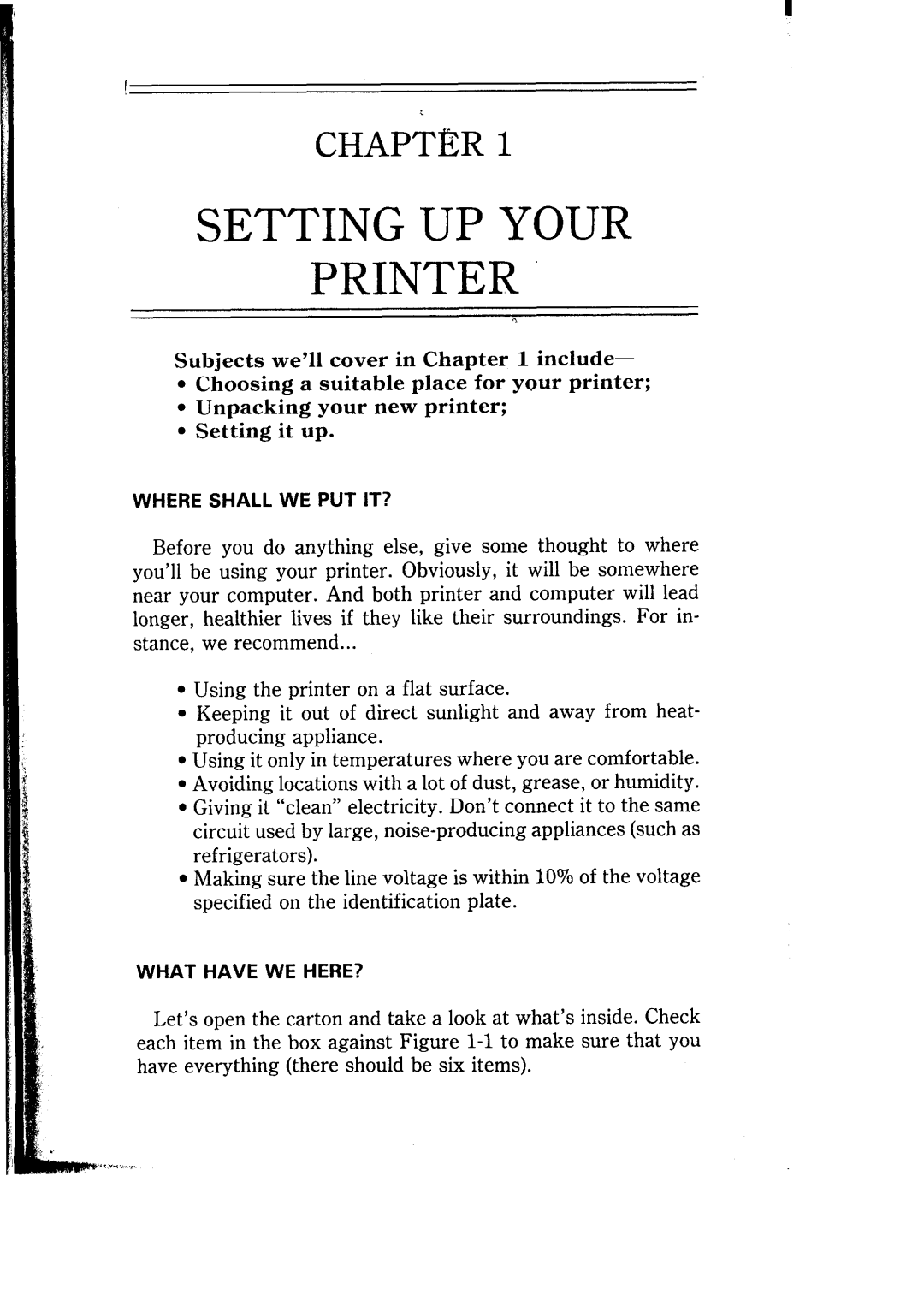 Star Micronics NB-15 user manual Setting UP Your Printer 