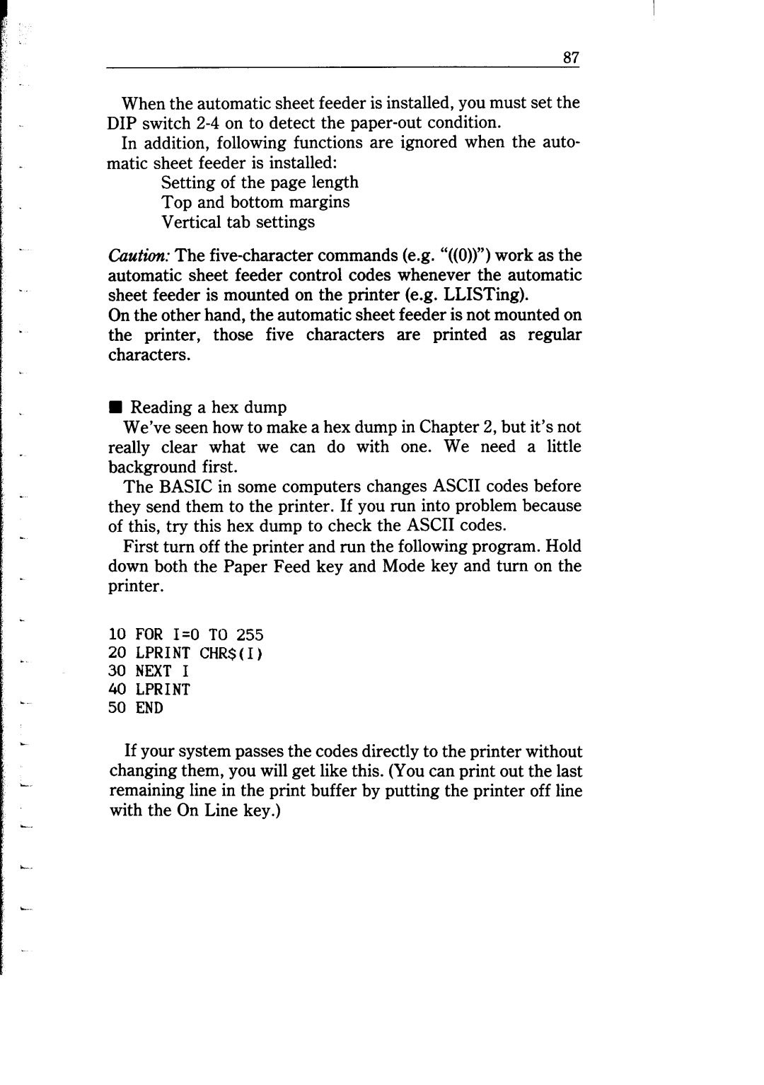 Star Micronics NB-15 user manual Next Lprint, Lprint CHR$I 