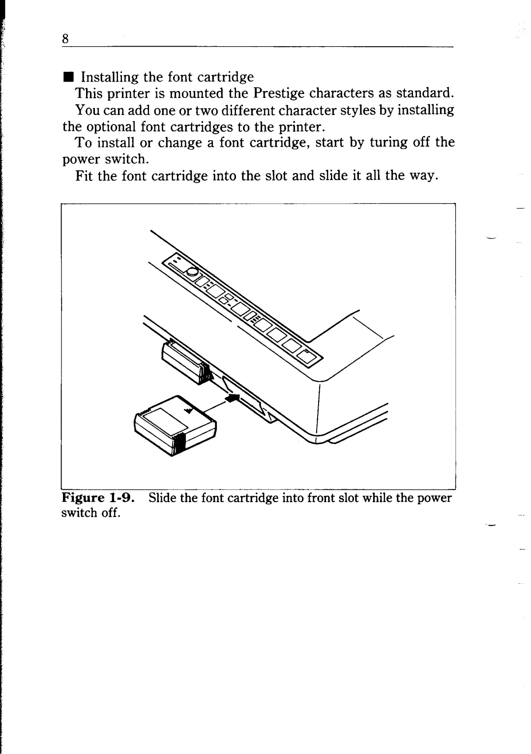 Star Micronics NB24-10/15 user manual n Installing the font cartridge 