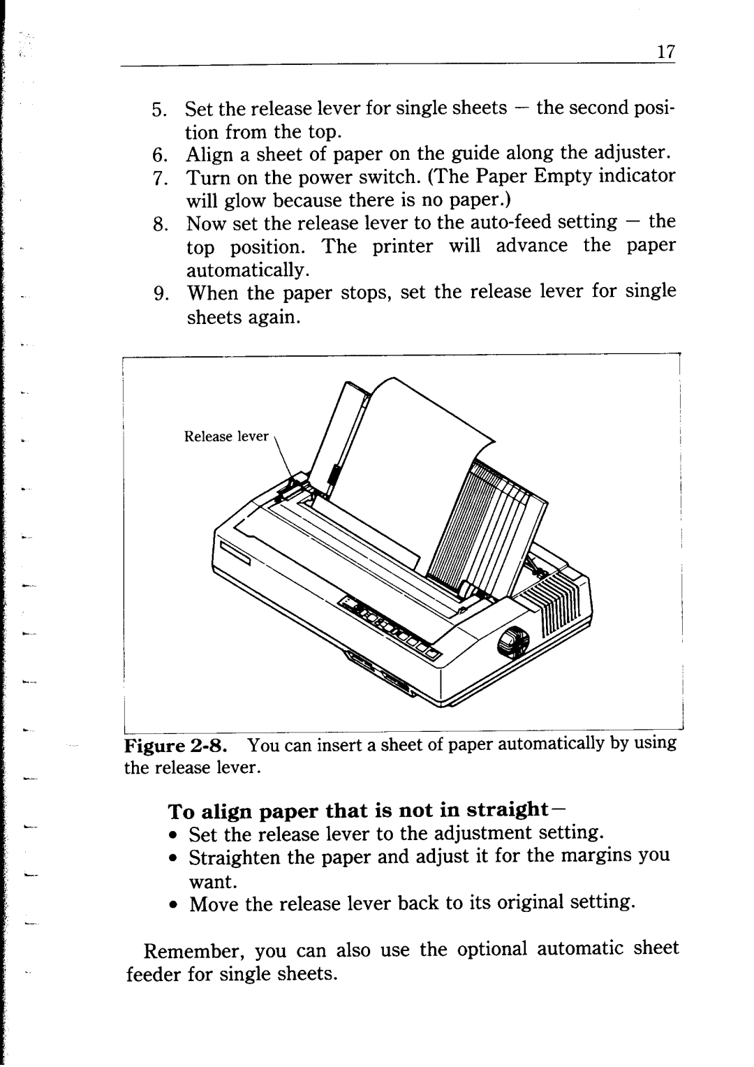 Star Micronics NB24-10/15 user manual To align paper that is not in straight 