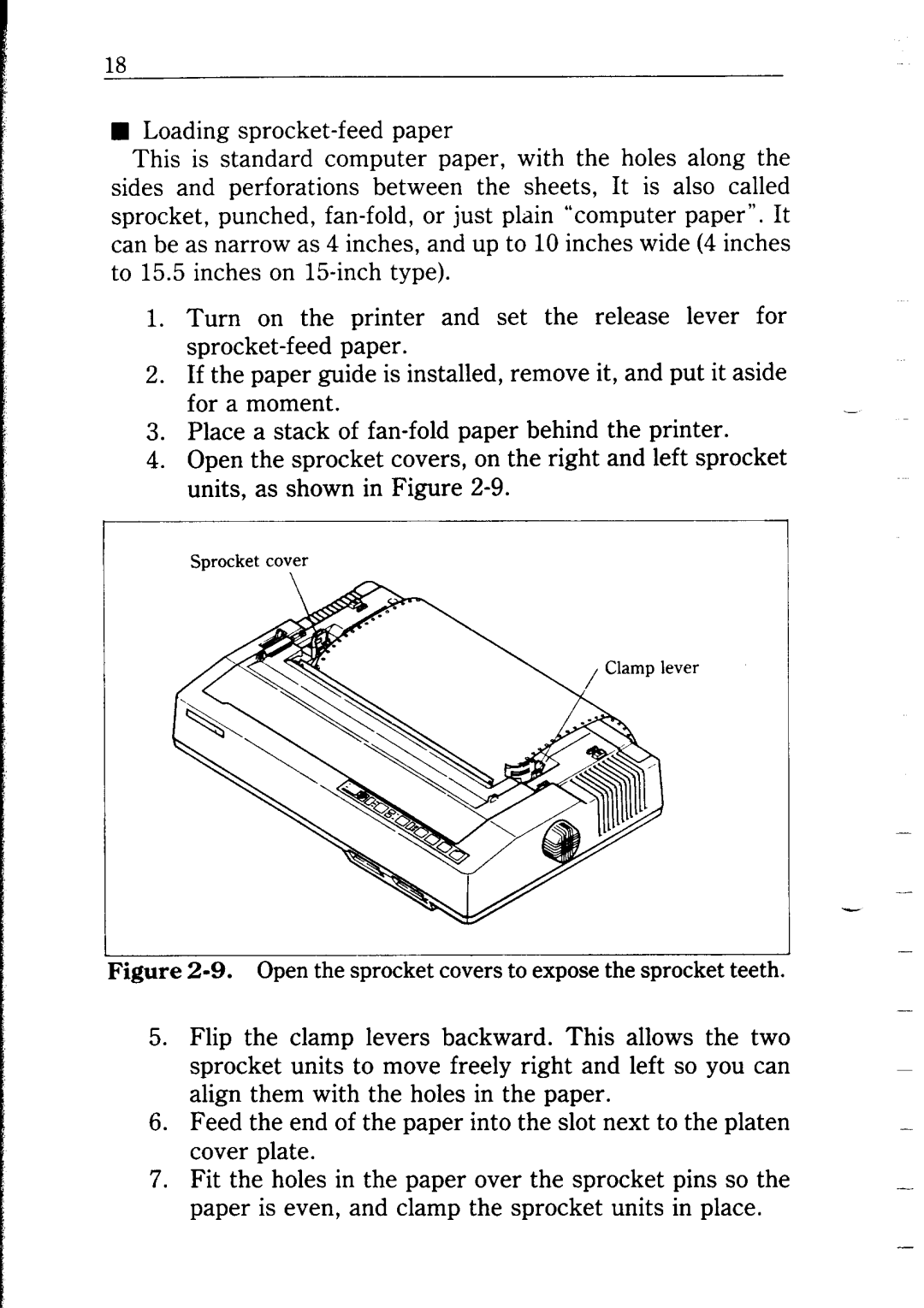 Star Micronics NB24-10/15 user manual n Loading sprocket-feed paper 
