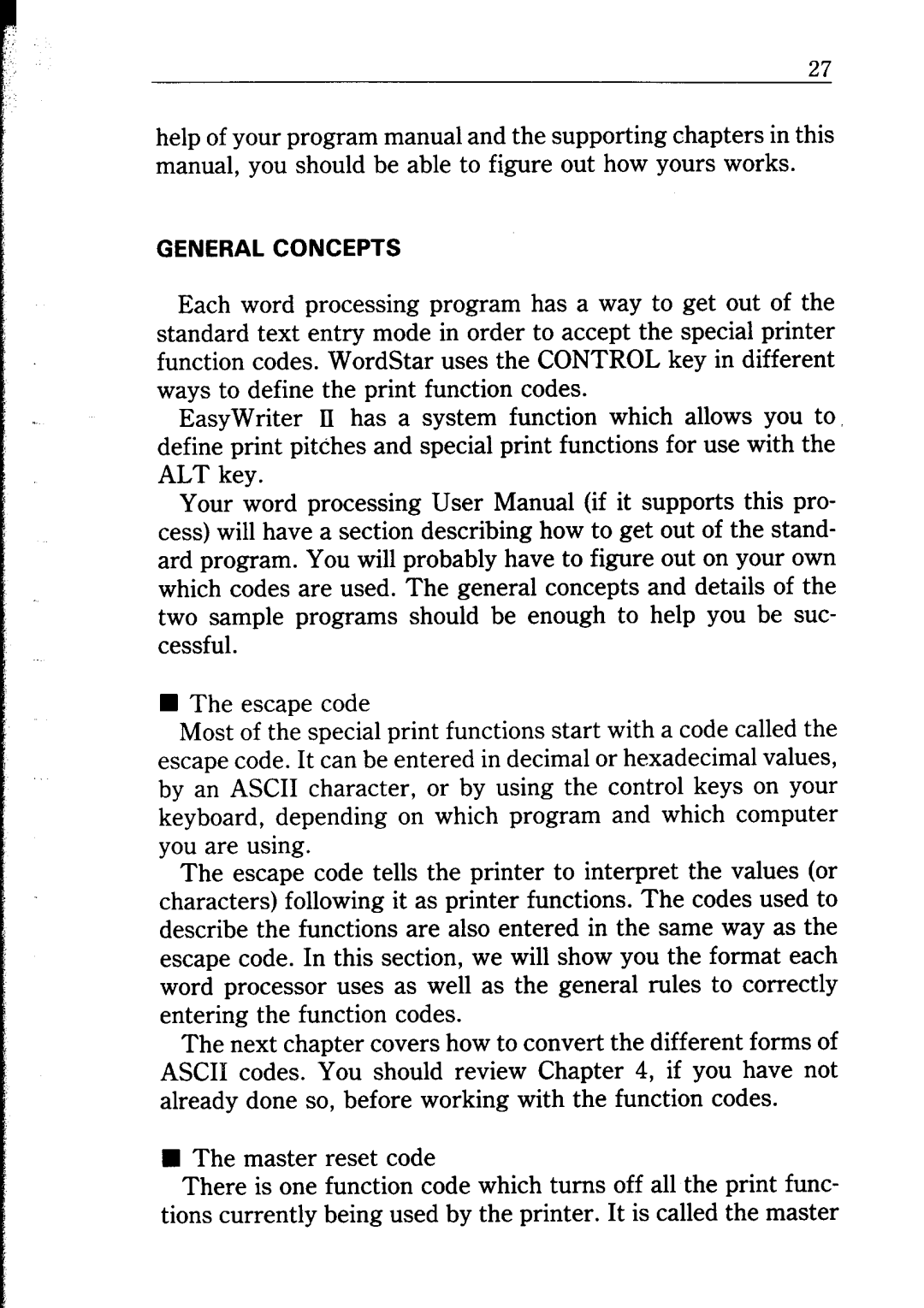 Star Micronics NB24-10/15 user manual W The escape code 